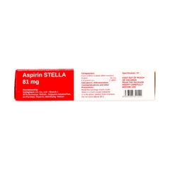 Thuốc Aspirin Stella 81mg phòng ngừa nhồi máu cơ tim, đột quỵ (hộp 2 vỉ x 28 viên)