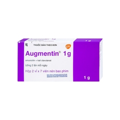 Thuốc Augmentin 1g điều trị nhiễm khuẩn (hộp 2 vỉ x 7 viên)