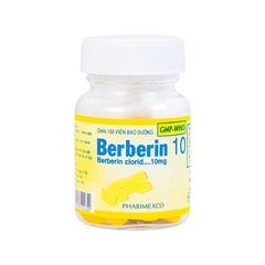 Thuốc Berberin 10 Cửu Long điều trị các hội chứng lỵ, tiêu chảy (hộp 1 chai x 100 viên)