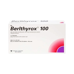 Thuốc Berlthyrox 100  điều trị thiểu năng tuyến giáp (hộp 4 vỉ x 25 viên)
