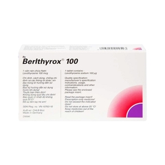 Thuốc Berlthyrox 100  điều trị thiểu năng tuyến giáp (hộp 4 vỉ x 25 viên)