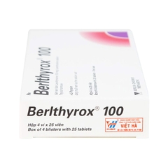 Thuốc Berlthyrox 100  điều trị thiểu năng tuyến giáp (hộp 4 vỉ x 25 viên)