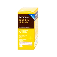 Dung dịch sát khuẩn Betadine Antiseptic ngăn ngừa nhiễm khuẩn vết thương (hộp 1 chai x 30ml)