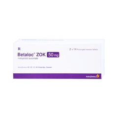 Thuốc Betaloc Zok 50mg điều trị tăng huyết áp, dự phòng đau thắt ngực (hộp 2 vỉ x 14 viên)