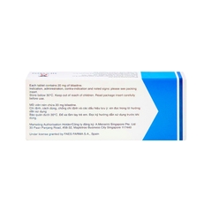 Thuốc Bilaxten 20mg  điều trị viêm mũi dị ứng, mề đay (hộp 1 vỉ x 10 viên)