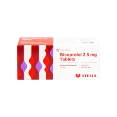 Thuốc Bisoprolol 2.5mg Stella điều trị tăng huyết áp, đau thắt ngực (hộp 3 vỉ x 10 viên)