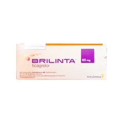 Thuốc Brilinta 60mg phòng ngừa các biến cố huyết khối (hộp 6 vỉ x 10 viên)
