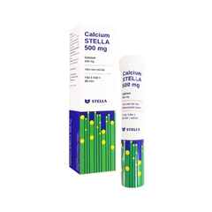 Viên sủi Calcium Stella 500mg bổ sung canxi, phòng và hỗ trợ điều trị loãng xương (tuýp 20 viên)