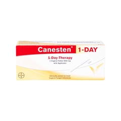 Viên đặt âm đạo Canesten 1 Day 500mg điều trị viêm âm đạo và cơ quan sinh dục ngoài (hộp 1 vỉ x 1 viên)