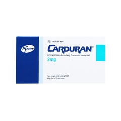 Thuốc Carduran 2mg điều trị tăng huyết áp, u xơ tuyến tiền liệt (hộp 1 vỉ x 10 viên)