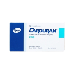 Thuốc Carduran 2mg điều trị tăng huyết áp, u xơ tuyến tiền liệt (hộp 1 vỉ x 10 viên)