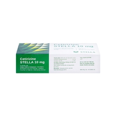 Thuốc Cetirizine 10 Stella giảm các triệu chứng của mề đay, viêm mũi dị ứng (hộp 10 vỉ x 10 viên)