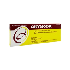Thuốc Chymodk 4.2mg điều trị phù nề sau chấn thương, phẫu thuật, bỏng (hộp 2 vỉ x 10 viên)