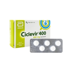 Viên nén Ciclevir 400 phòng ngừa, điều trị nhiễm virus (hộp 10 vỉ x 5 viên)