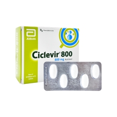 Thuốc Ciclevir 800 điều trị và phòng ngừa virus Herpes simplex (hộp 10 vỉ x 5 viên)