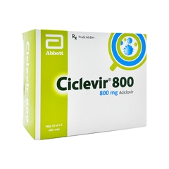 Thuốc Ciclevir 800 điều trị và phòng ngừa virus Herpes simplex (hộp 10 vỉ x 5 viên)