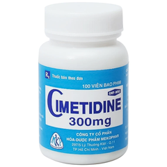Thuốc Cimetidine MKP 300mg điều trị ngắn hạn loét dạ dày, tá tràng tiến triển (chai x 100 viên)