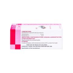 Dung dịch nhỏ mắt Ciprofloxacin 0.3% F.T.Pharma điều trị loét giác mạc (hộp 1 chai x 5ml)