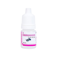 Dung dịch nhỏ mắt Ciprofloxacin 0.3% F.T.Pharma điều trị loét giác mạc (hộp 1 chai x 5ml)
