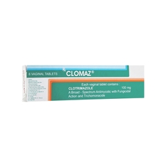 Viên đặt âm đạo Clomaz 100mg điều trị nấm (hộp 1 vỉ x 6 viên)