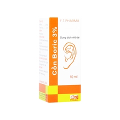 Dung dịch nhỏ tai  Boric F.T Pharma 3% phòng viêm tai (chai 10ml)