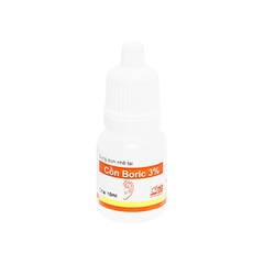Dung dịch nhỏ tai  Boric F.T Pharma 3% phòng viêm tai (chai 10ml)
