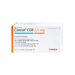 Thuốc Concor Cor 2.5mg điều trị suy tim mãn tính (hộp 3 vỉ x 10 viên)