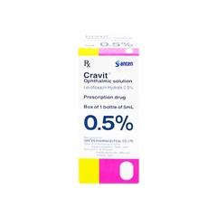 Thuốc nhỏ mắt Cravit 0.5% điều trị nhiễm khuẩn vắt (chai 5ml)