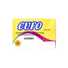 Viên ngậm Cufo vị mật ong chanh hỗ trợ điều trị viêm họng, đau họng (hộp 2 vỉ x 12 viên)