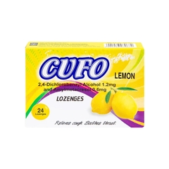 Viên ngậm Cufo vị chanh hỗ trợ điều trị đau họng, viêm họng (2 vỉ x 12 viên)