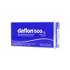 Thuốc Daflon 500mg điều trị suy giãn tĩnh mạch, trĩ cấp tính (hộp 4 vỉ x 15 viên)