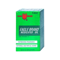 Dầu gió xanh Con Ó Eagle Brand Oil giảm nghẹt mũi, chóng mặt, say tàu xe (chai 12ml)