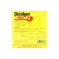 Thuốc Decolgen Forte điều trị các triệu chứng cảm, nghẹt mũi (hộp 25 vỉ x 4 viên)