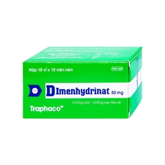 Thuốc Dimenhydrinat 50mg chống nôn, chống say tàu xe (hộp 10 vỉ x 10 viên)