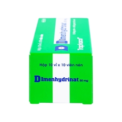 Thuốc Dimenhydrinat 50mg chống nôn, chống say tàu xe (hộp 10 vỉ x 10 viên)