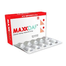 Viên nén Maxxdaf điều trị triệu chứng có liên quan đến suy tuần hoàn tĩnh mạch, trĩ cấp (hộp 3 vỉ x 10 viên)