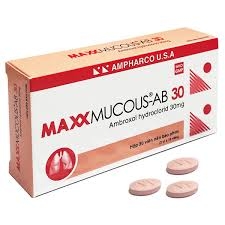 Thuốc Maxxmucous-AB 30 tiêu nhầy trong bệnh lý hô hấp (hộp 3 vỉ x 10 viên)