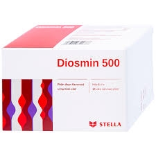 Viên nén Diosmin 500 điều trị trĩ, suy giãn tĩnh mạch (hộp 6 vỉ x 10 viên)