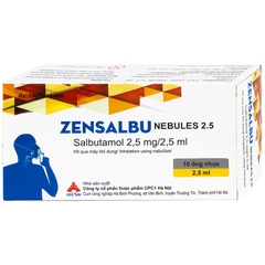 Thuốc Zensalbu nebules 2.5 điều trị hen cấp tính (hộp 2 vỉ x 5 ống x 2,5ml)