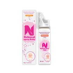 Xịt mũi Nebusal Spray Baby 1.9% bổ sung nước muối ưu trương, hỗ trợ giảm nghẹt mũi, viêm mũi cho bé (hộp 1 lọ x 50ml)