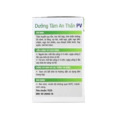Thuốc Dưỡng Tâm An Thần PV điều trị mất ngủ, suy nhược thần kinh (hộp 1 lọ x 60 viên)