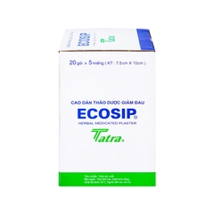 Cao dán thảo dược Ecosip giảm đau vai, đau cơ (hộp 20 gói x 5 miếng)