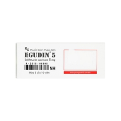 Thuốc Egudin 5mg điều trị triệu chứng tiểu không tự chủ (hộp 3 vỉ x 10 viên)
