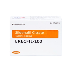 Viên nén Erecfil-100 điều trị rối loạn cương dương (hộp 1 vỉ x 4 viên)