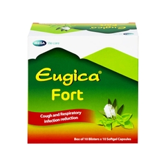 Thuốc Eugica Fort điều trị các chứng ho, đau họng, sổ mũi (hộp 10 vỉ x 10 viên)