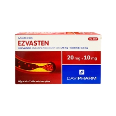 Viên nén Ezvasten 20/10mg trị tăng mỡ máu (hộp 4 vỉ x 7 viên)