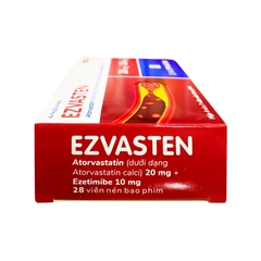 Viên nén Ezvasten 20/10mg trị tăng mỡ máu (hộp 4 vỉ x 7 viên)