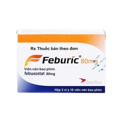 Thuốc Feburic 80mg điều trị tăng acid uric mạn tính (hộp 3 vỉ x 10 viên)