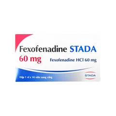 Thuốc Fexofenadin 60mg Stada giảm triệu chứng viêm mũi dị ứng, mày đay (hộp 1 vỉ x 10 viên)
