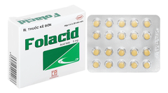 Thuốc Folacid 5mg phòng và trị thiếu axit folic (hộp 4 vỉ x 20 viên)